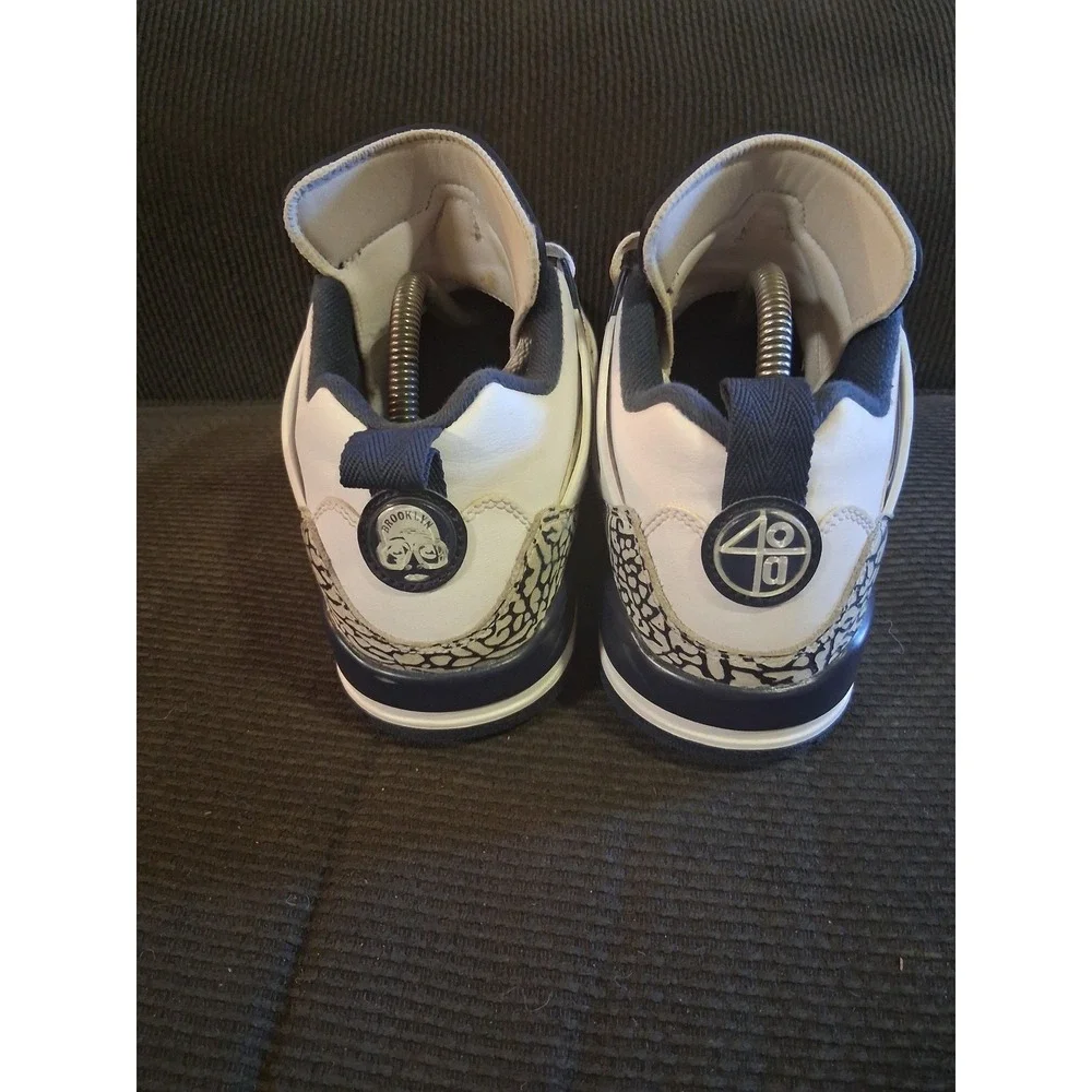 Nike Air Jordan Spizike Low White Midnight Navy Elephant Print Sneakers Mens 8.5